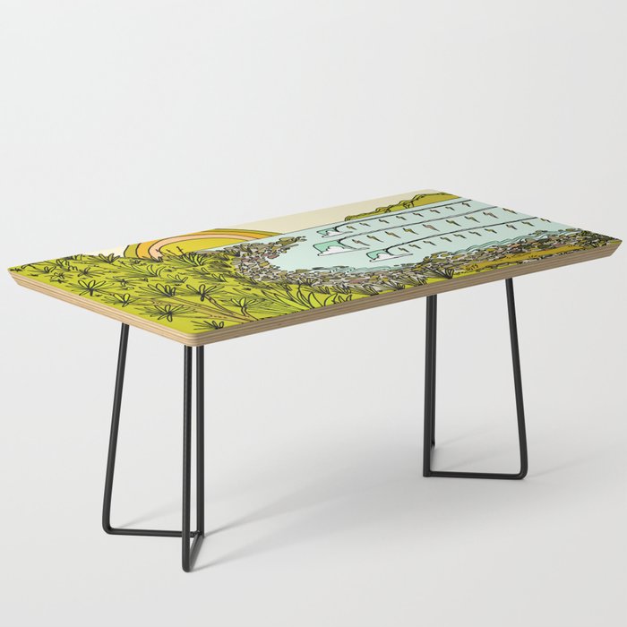 point breaks in paradise // retro surf art by surfy birdy Coffee Table Gallery Image 1