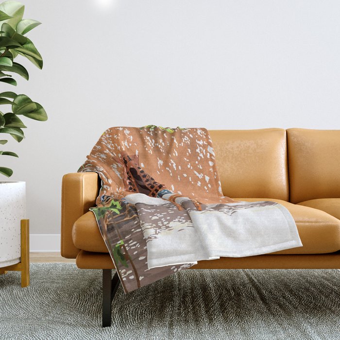 A Relaxed Afternoon | Tropical Summer Architecture | Buildings India Travel Bohemian Décor Painting Throw Blanket Gallery Image 1