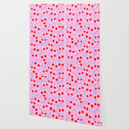 Ditsy Kitsch Cherry pattern in Pink, Red, Blue Wallpaper Gallery Image 2