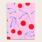 Ditsy Kitsch Cherry pattern in Pink, Red, Blue Notebook Gallery Image 4