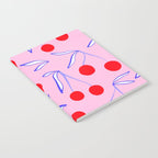 Ditsy Kitsch Cherry pattern in Pink, Red, Blue Notebook Gallery Image 2