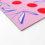 Ditsy Kitsch Cherry pattern in Pink, Red, Blue Welcome Mat Gallery Image 2