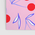 Ditsy Kitsch Cherry pattern in Pink, Red, Blue Poster Gallery Image 3