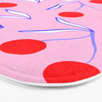 Ditsy Kitsch Cherry pattern in Pink, Red, Blue Bath Mat Gallery Image 3