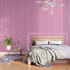 Ditsy Kitsch Cherry pattern in Pink, Red, Blue Wallpaper Gallery Image 3