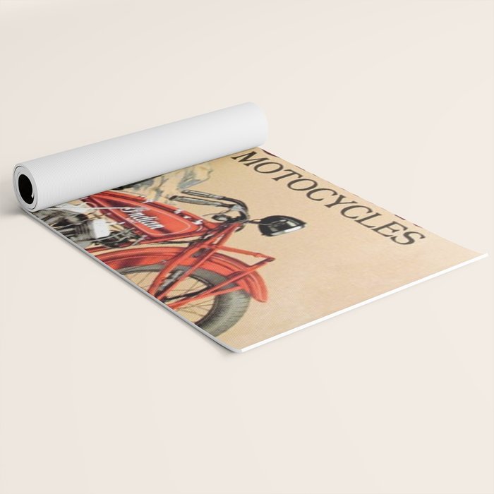 Classic Indian Roadmaster Biker Motorcycle Vintage Advertisement Poster Yoga Mat Gallery Image 2