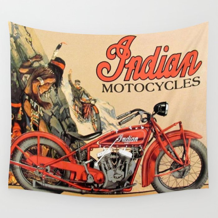 Classic Indian Roadmaster Biker Motorcycle Vintage Advertisement Poster Wall Tapestry Gallery Image 4