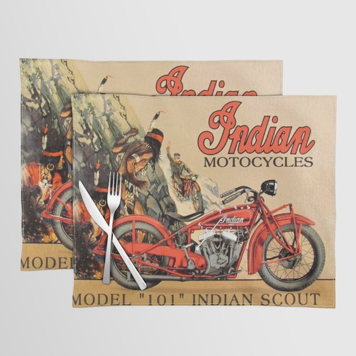 Classic Indian Roadmaster Biker Motorcycle Vintage Advertisement Poster Placemat Gallery Image 1