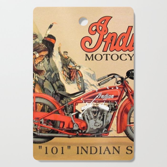 Classic Indian Roadmaster Biker Motorcycle Vintage Advertisement Poster Cutting Board Gallery Image 1
