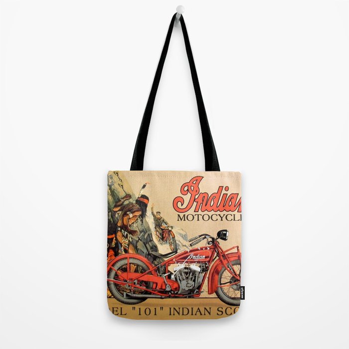 Classic Indian Roadmaster Biker Motorcycle Vintage Advertisement Poster Tote Bag Gallery Image 2