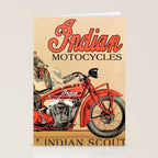 Classic Indian Roadmaster Biker Motorcycle Vintage Advertisement Poster Stationery Card Gallery Image 2