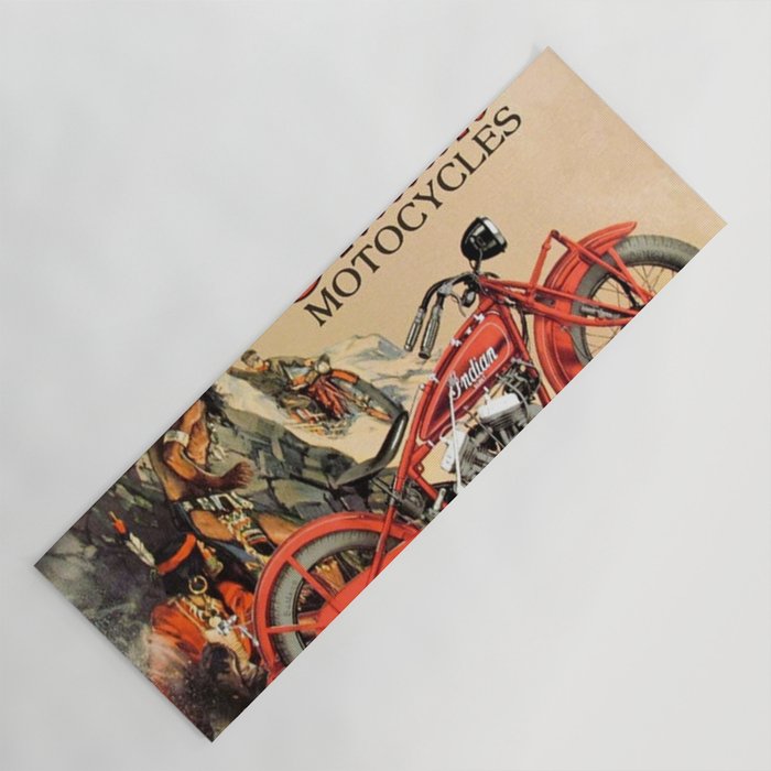 Classic Indian Roadmaster Biker Motorcycle Vintage Advertisement Poster Yoga Mat Gallery Image 1
