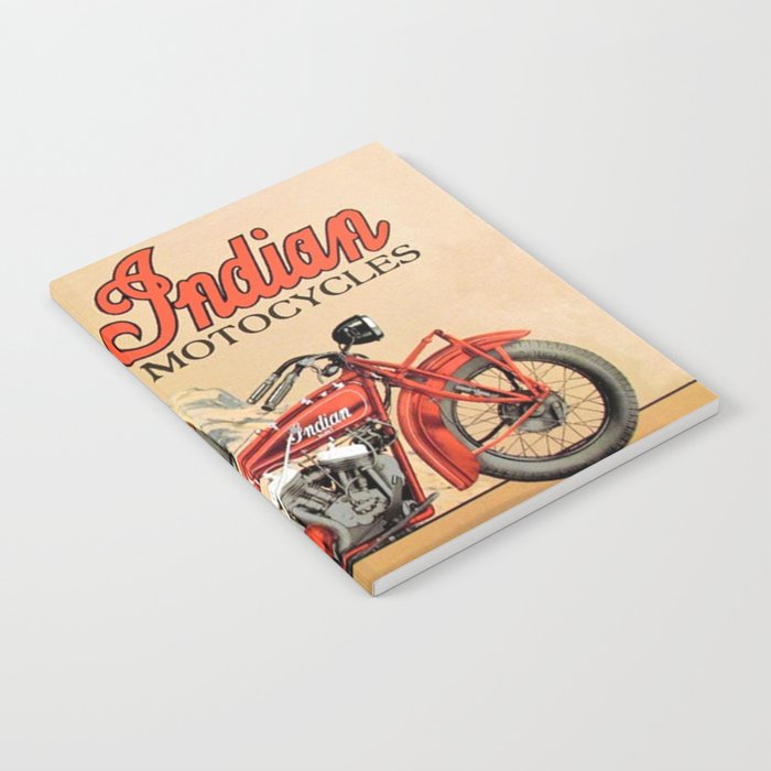 Classic Indian Roadmaster Biker Motorcycle Vintage Advertisement Poster Notebook Gallery Image 1