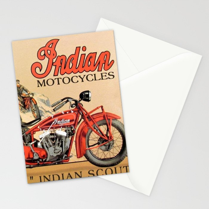 Classic Indian Roadmaster Biker Motorcycle Vintage Advertisement Poster Stationery Card Gallery Image 2