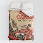 Classic Indian Roadmaster Biker Motorcycle Vintage Advertisement Poster Duvet Cover Gallery Image 6