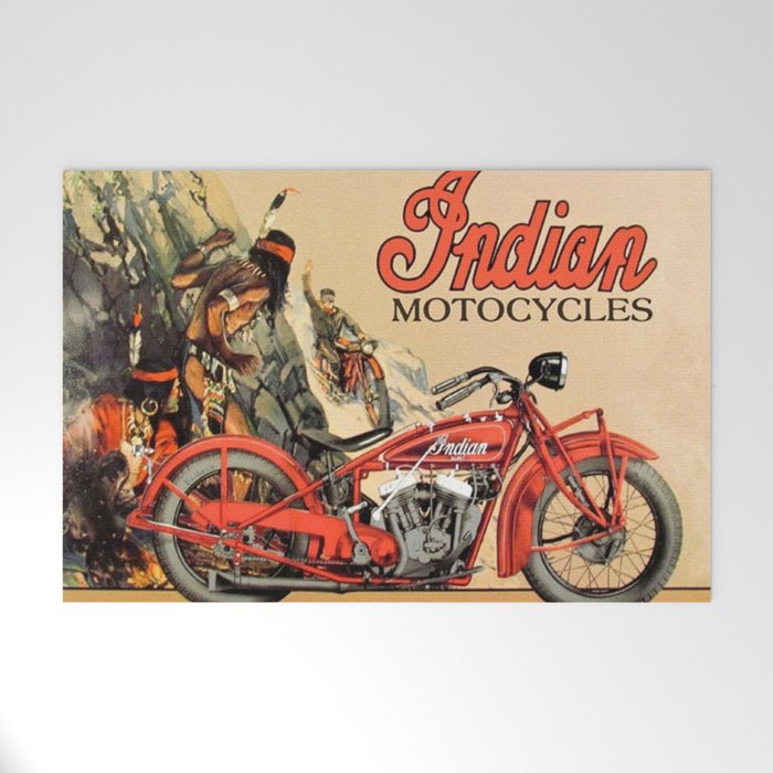 Classic Indian Roadmaster Biker Motorcycle Vintage Advertisement Poster Welcome Mat Gallery Image 1
