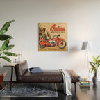 Classic Indian Roadmaster Biker Motorcycle Vintage Advertisement Poster Wood Wall Art Gallery Image 2
