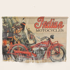 Classic Indian Roadmaster Biker Motorcycle Vintage Advertisement Poster Wall Hanging Gallery Image 1