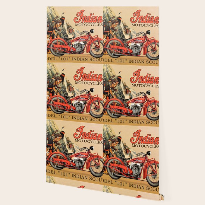 Classic Indian Roadmaster Biker Motorcycle Vintage Advertisement Poster Wallpaper Gallery Image 2