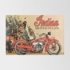 Classic Indian Roadmaster Biker Motorcycle Vintage Advertisement Poster Rug Gallery Image 2