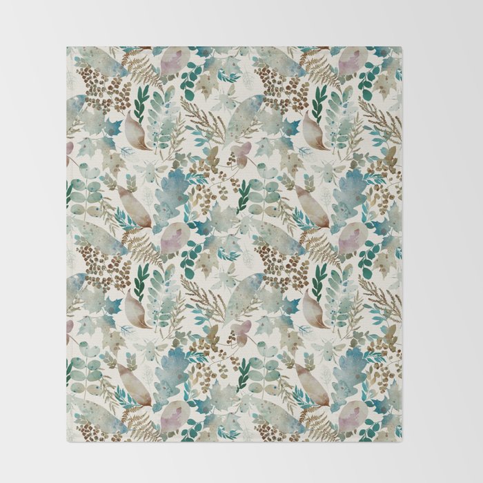 Autumn Botanical Bliss  Throw Blanket Gallery Image 2