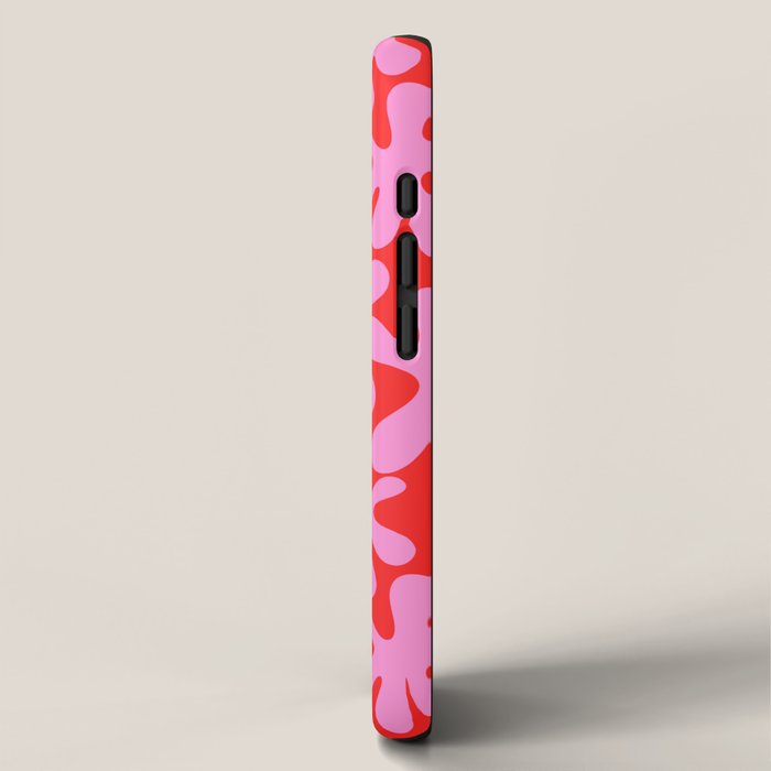 Preppy Pink and Red Amoeba Dance Bold Pop Fun Contemporary Pattern iPhone Case Gallery Image 2