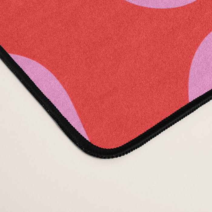 Preppy Pink and Red Amoeba Dance Bold Pop Fun Contemporary Pattern Desk Mat Gallery Image 4