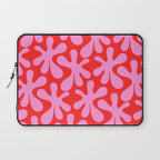 Preppy Pink and Red Amoeba Dance Bold Pop Fun Contemporary Pattern Laptop Sleeve Gallery Image 1