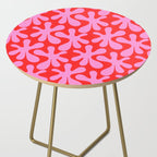 Preppy Pink and Red Amoeba Dance Bold Pop Fun Contemporary Pattern Side Table Gallery Image 2