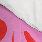 Preppy Pink and Red Amoeba Dance Bold Pop Fun Contemporary Pattern Comforter Gallery Image 4