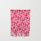 Preppy Pink and Red Amoeba Dance Bold Pop Fun Contemporary Pattern Wall Hanging Gallery Image 1