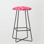 Preppy Pink and Red Amoeba Dance Bold Pop Fun Contemporary Pattern Stool Gallery Image 1