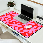 Preppy Pink and Red Amoeba Dance Bold Pop Fun Contemporary Pattern Desk Mat Gallery Image 2