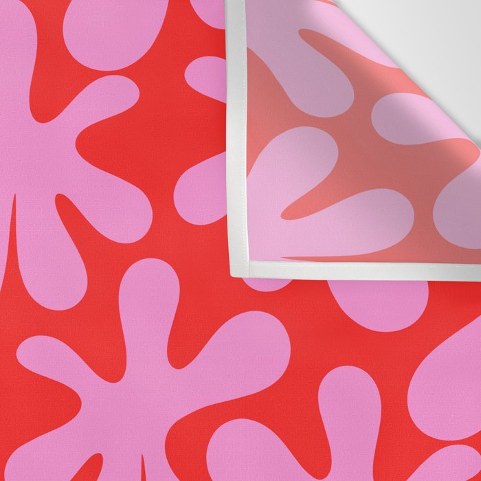Preppy Pink and Red Amoeba Dance Bold Pop Fun Contemporary Pattern Wall Tapestry Gallery Image 3
