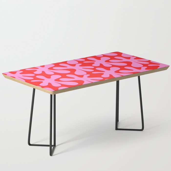 Preppy Pink and Red Amoeba Dance Bold Pop Fun Contemporary Pattern Coffee Table Gallery Image 1