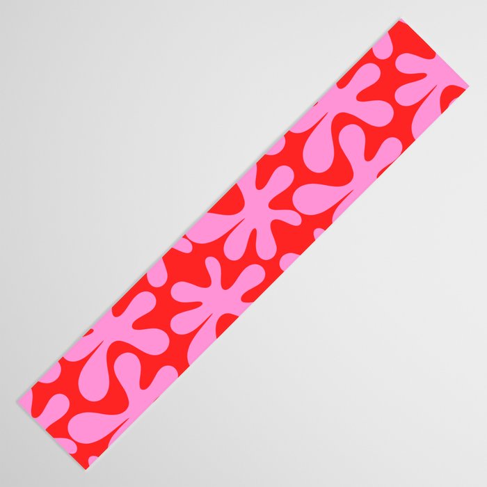 Preppy Pink and Red Amoeba Dance Bold Pop Fun Contemporary Pattern Table Runner Gallery Image 3