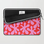 Preppy Pink and Red Amoeba Dance Bold Pop Fun Contemporary Pattern Laptop Sleeve Gallery Image 2