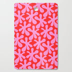 Preppy Pink and Red Amoeba Dance Bold Pop Fun Contemporary Pattern Cutting Board Gallery Image 1