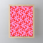 Preppy Pink and Red Amoeba Dance Bold Pop Fun Contemporary Pattern Mini Art Print Gallery Image 1