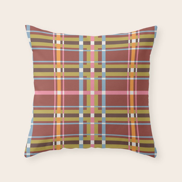 Autumn Tartan Charm Throw Pillow Gallery Image 6