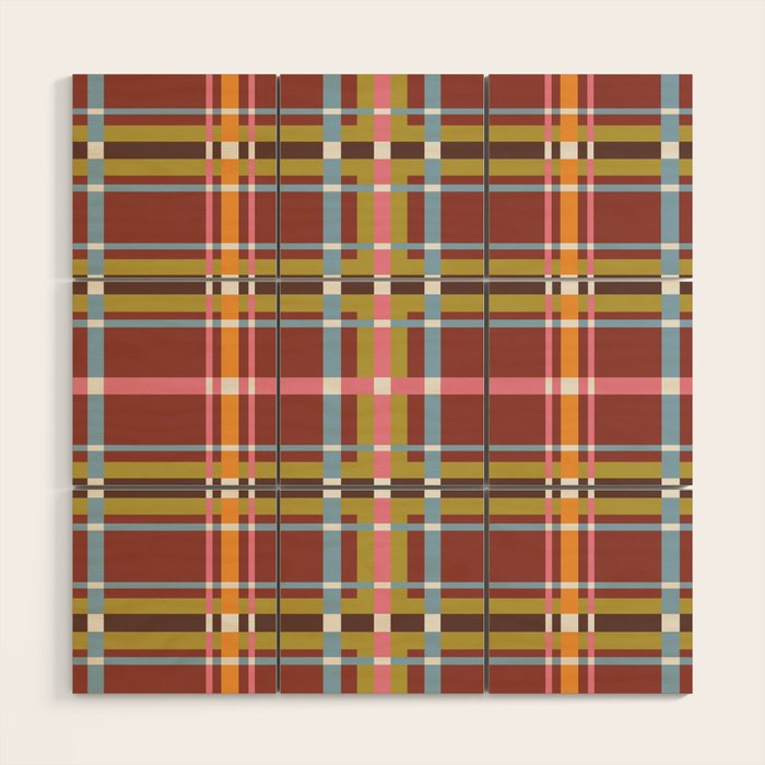 Autumn Tartan Charm Wood Wall Art Gallery Image 1