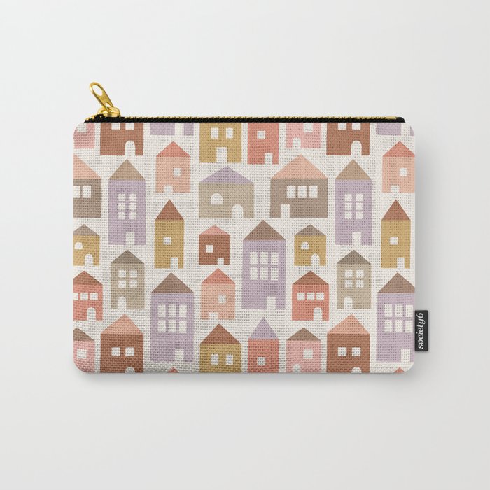 Happy Houses - Earth Tones Carry All Pouch Gallery Image 1