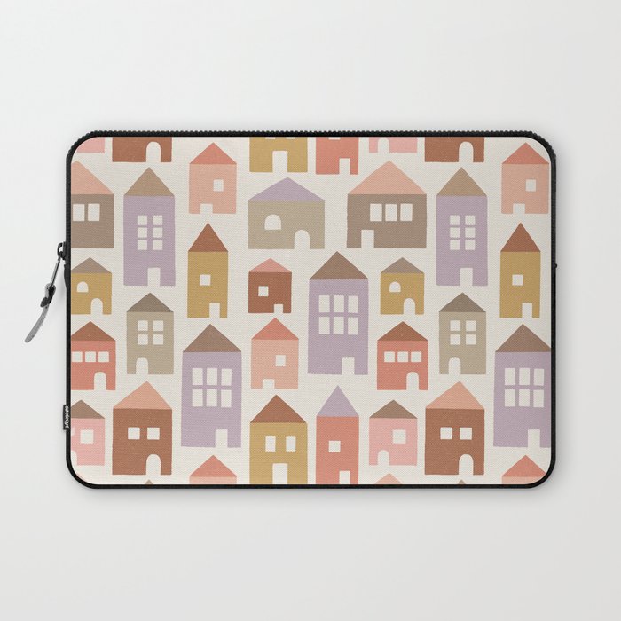 Happy Houses - Earth Tones Laptop Sleeve Gallery Image 1