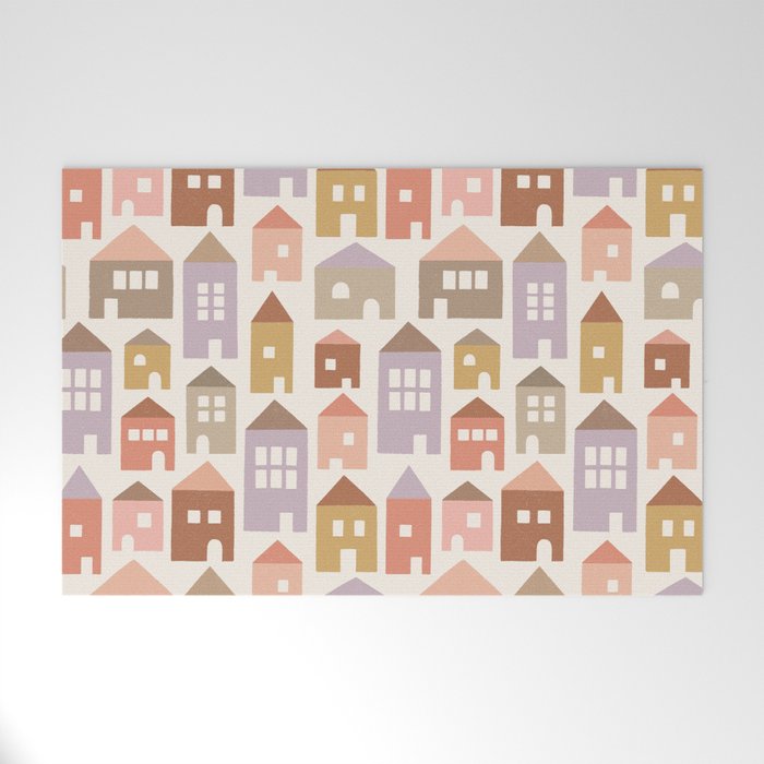 Happy Houses - Earth Tones Welcome Mat Gallery Image 1