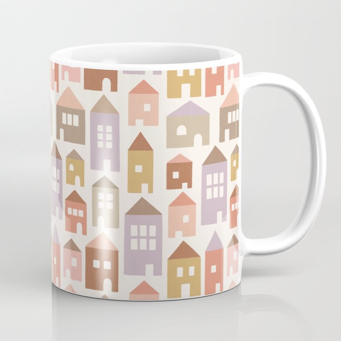 Happy Houses - Earth Tones Coffee Mug Gallery Image 1