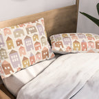Happy Houses - Earth Tones Pillow Sham Gallery Image 2