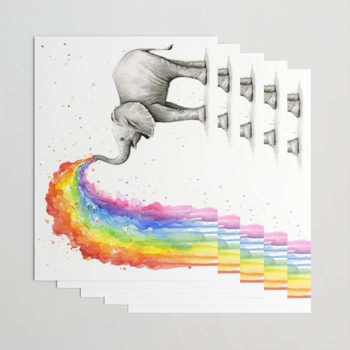 Rainbow Baby Elephant Wrapping Paper Gallery Image 3