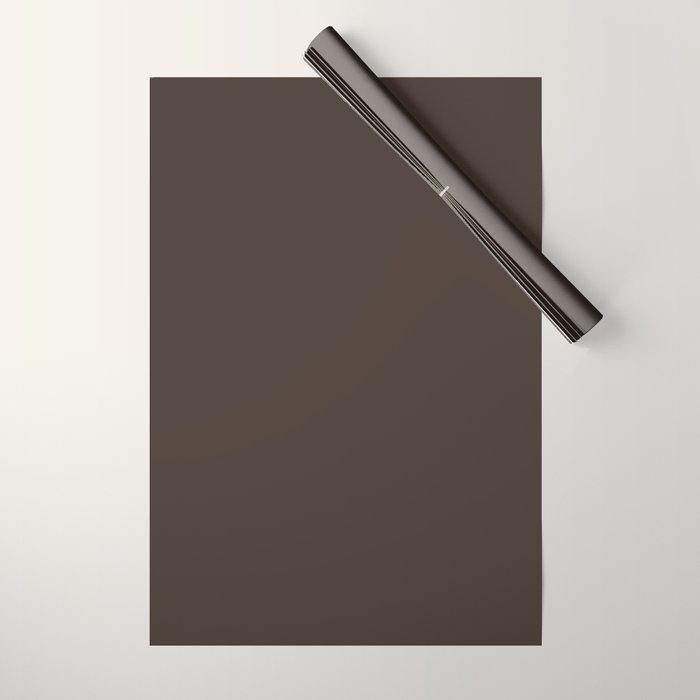 Mocha Brown Solid Color Wrapping Paper Gallery Image 1