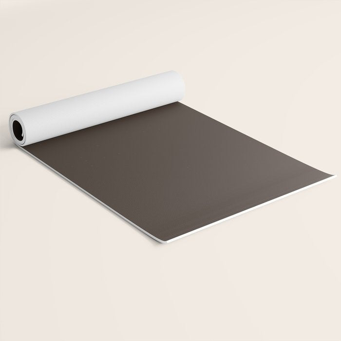 Mocha Brown Solid Color Yoga Mat Gallery Image 2