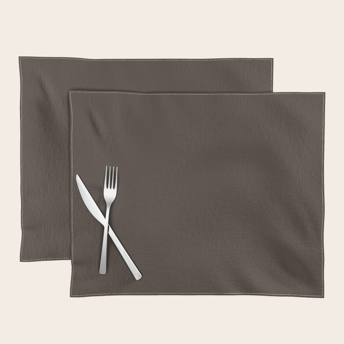 Mocha Brown Solid Color Placemat Gallery Image 1